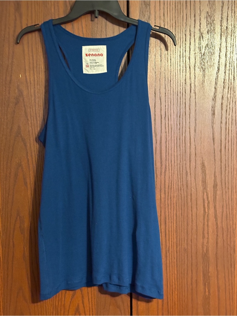 Zenana Essentials Women's Blue Racerback Tank Top 3X